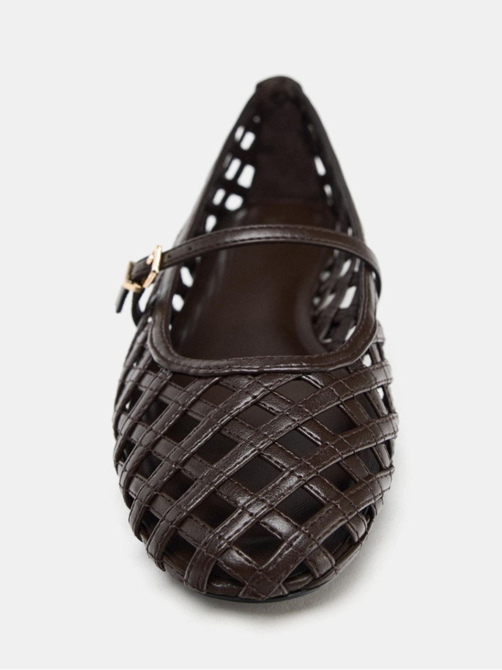 ZARA Braided Brown Mary Jane Flats